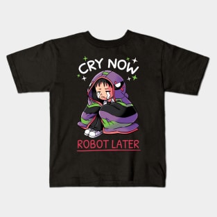 Cry Now, Robot Later // Shinji Ikari, Evangelion, Anime Kids T-Shirt